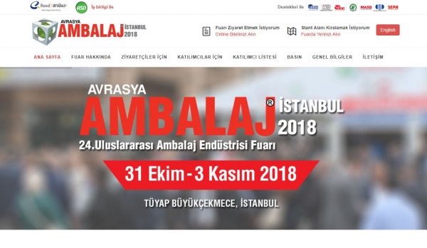 We will be at Eurasia Packaging 2018 which will be held in Istanbul